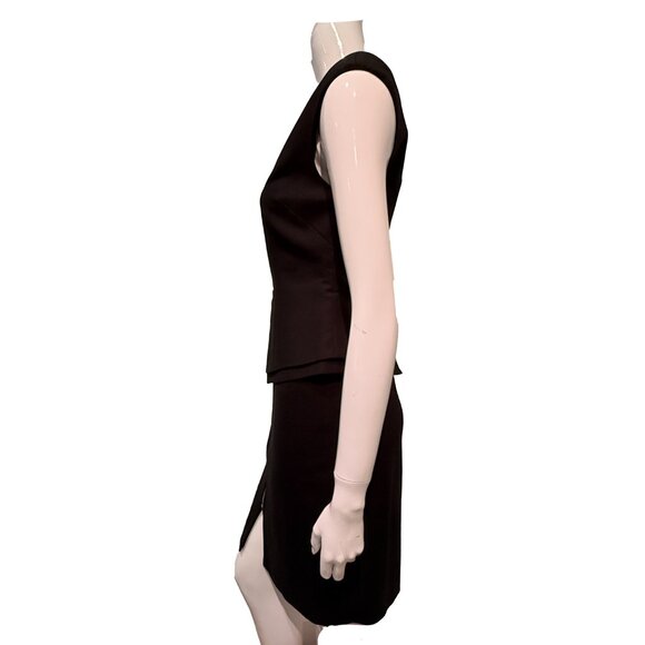 Ted Baker London Jamthun Kwyli Zip Peplum Dress Black Gold Hardware Sz 1 (4) - Picture 4 of 8